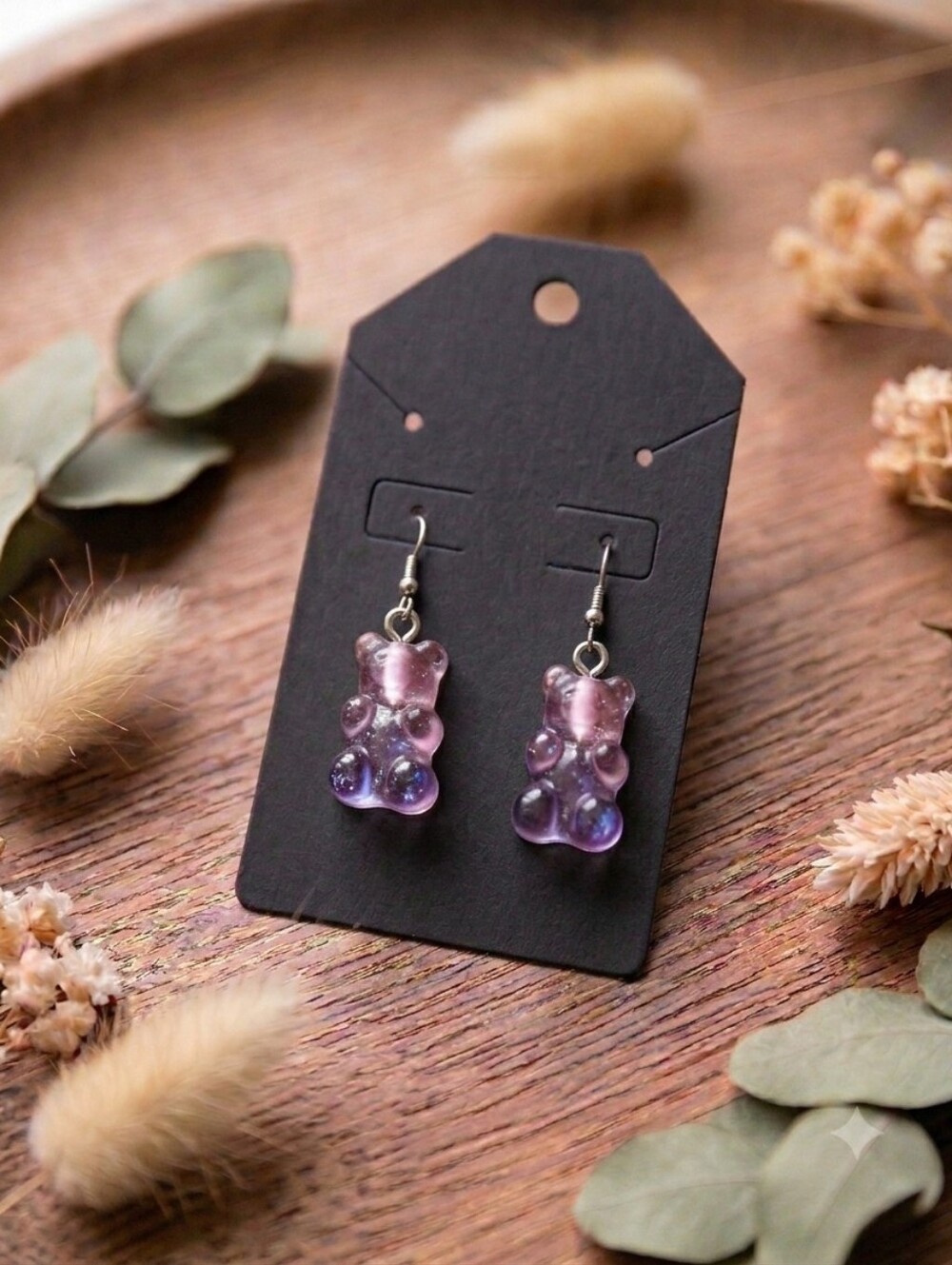 Purple Gradient Gummy Bear Drop Earrings